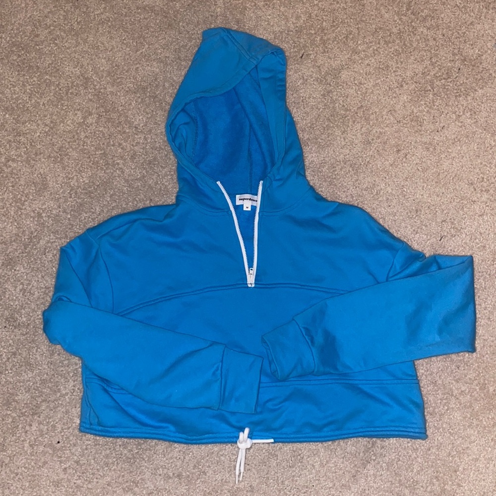 Blue cropped hoodie